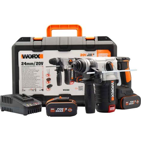 Worx WX380 Tassellatore demolitore brushless-2,2j-20V con 2 batterie da 4.0Ah (1/4)