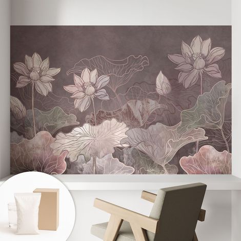 Papier peint intissé avec imprimé pour décoration intérieure pour rénovation a motif - Colle incluse gratuite Botanique paisible 104x70 cm (1/5)