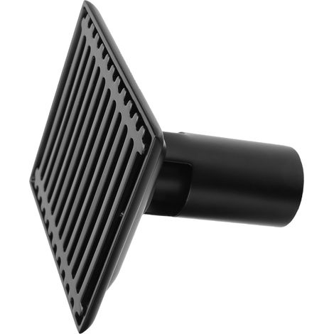 Bouche d'égout carrée 10x10cm noir pour douche avec grille amovible (1/5)
