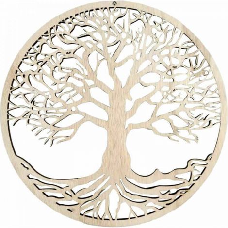 arbre de vie décoration murale en bois suspendu oeuvre décoration de la maison en bois arbre de vie pendentif décoration (1/5)