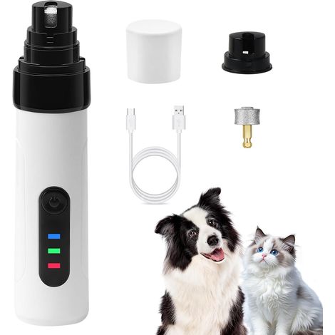 Lime à Ongles Chien, Lime pour Chien Silencieux, Lime Ongle Griffes Chien Electrique, Rechargeable Lime Griffe Chien Electrique, Professionnel Sécurité Coupe Griffe Chien Chat (1/5)