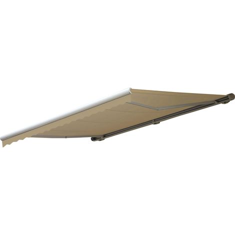 Elektrische Kassetten-Markise HHG-303, Vollkassette Volant 4,5x3m Polyester Creme (1/5)