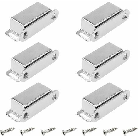 Ferme-porte magnétique en acier inoxydable pour armoires et meubles - force de maintien de 6 kg, avec vis, compatible avec les tiroirs
