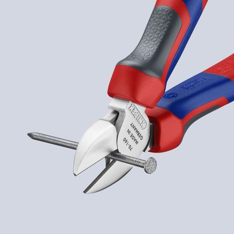 KNIPEX 70 05 160 Alicate de corte diagonal con mangos confort cromado 160 mm