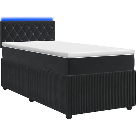 Maison Exclusive - Letto box spring con materasso Nero 90 x 190 cm Velluto (1/5)