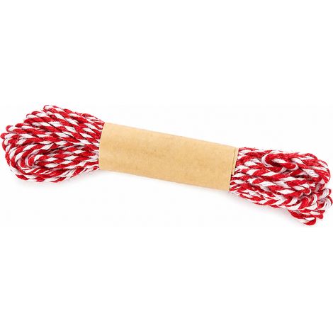 2 Pcs Corde Coton Rouge et Blanc 1,8mm 20m Ficelle Décoration Macramé DIY Mariage Cadeau Emmballage (1/5)