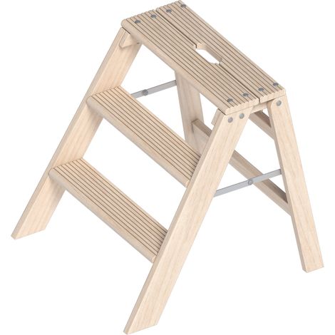Layher 1055 klappbarer Holzstufentritt 3 Stufen (1/4)