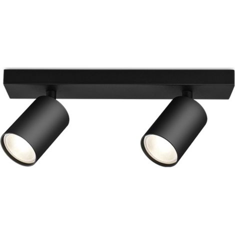 Plafonnier 2 spots saillies BETA-W2 Alu GU10 2x35W Noir