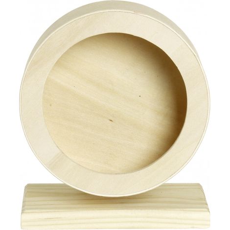 Carrello di legno con ruota di esercizio da 20 cm. per roditori. (1/5)