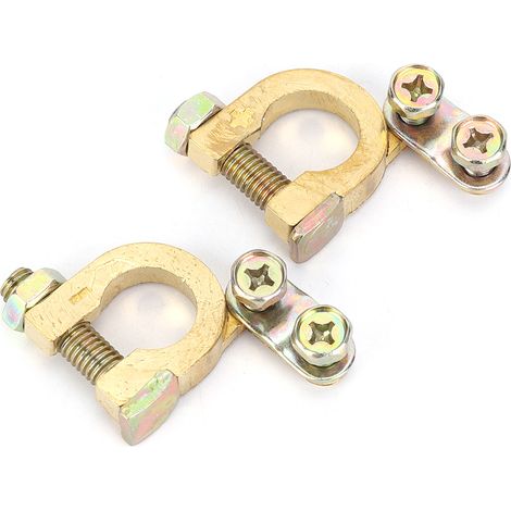 Bornes de batterie en cuivre 2 pièces, pinces de connexion pour cosses de borne de batterie auto, accessoires automobiles (1/5)
