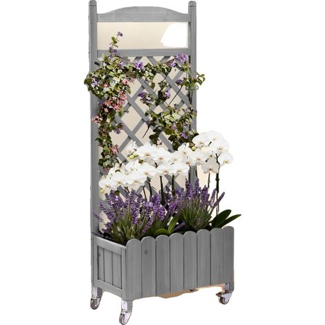 Bac à Plantes de Jardin Vertical, Bois Naturel, Design Économiseur d'Espace, GY  1 (1/2)