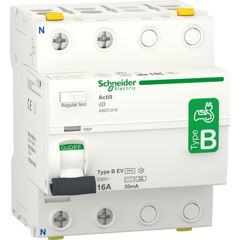 Interruptor Acti9 2P 16A 30mA B EV - protección diferencial de alta calidad