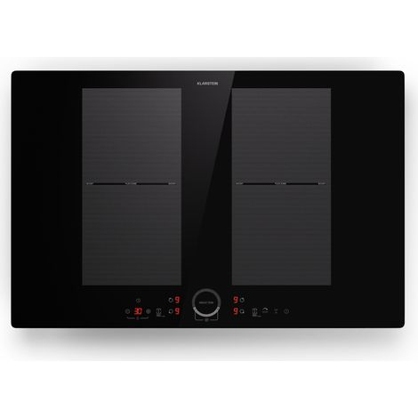Klarstein – Plaque induction encastrable 4 feux 7000W – Technologie Flexzone pour cuisson optimisée – Touch control et affichage numérique