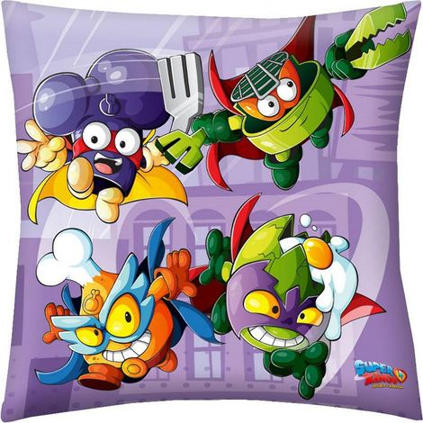 Almohada infantil 40x40 Super Zings bromistas superhéroes supervillanos morado 8057