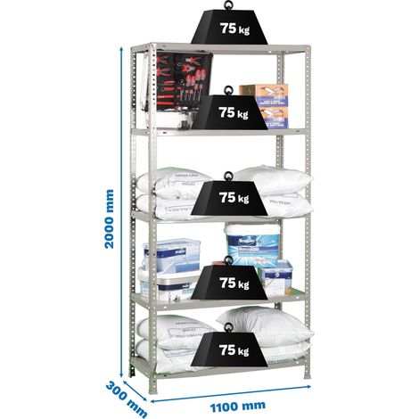 Simonrack Außeregale grau robust 5 Regale