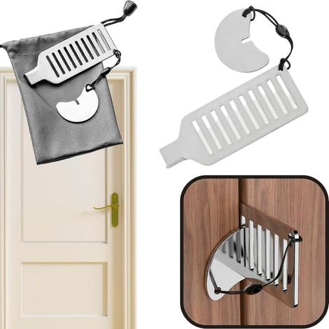 Serrure de porte portable, serrure de porte de voyage, loquet de porte universel sans trous, pour voyage, hôtel, maison, appartement