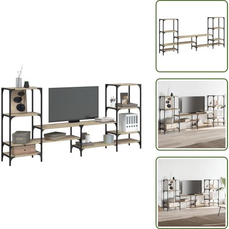 TV-Schrank Sonoma-Eiche 206,5x28,5x95 cm Holzwerkstoff - TV Schrank - Holzwerkstoff - Sonoma Eiche - Wohnzimmermöbel - TV Stand (1/5)