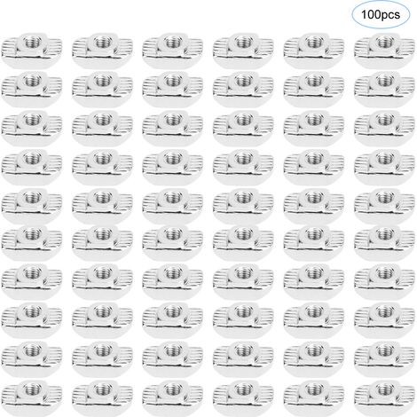 100 écrous en T filetés M4, norme européenne 30T, pour profilés en aluminium (1/5)