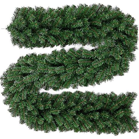 Guirlande Sapin Artificiel, 270cm Couronnes et Guirlandes de Noël Artificiel avec, Guirlande Sapin de Décorations de Noël, pour Chambre Porte Mur Fenêtre Escalier Cheminée，220