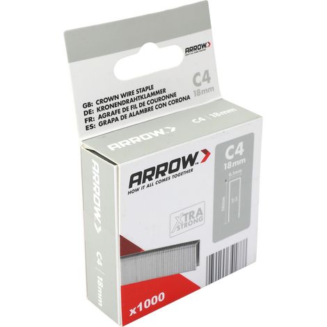 Arrow Tackerklammer Schmalrücken C4 18 mm Profilholz & Paneel 1000 Stück (1/3)