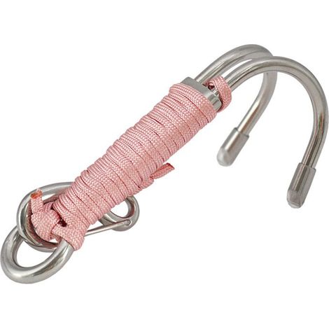 Tauchhaken aus Edelstahl 316, Doppelköpfiger Doppelflusshaken, Sicherheitsseil, seewasserbeständig, Doppelflusshaken für Boote und Yachten - Rosa - (1/4)