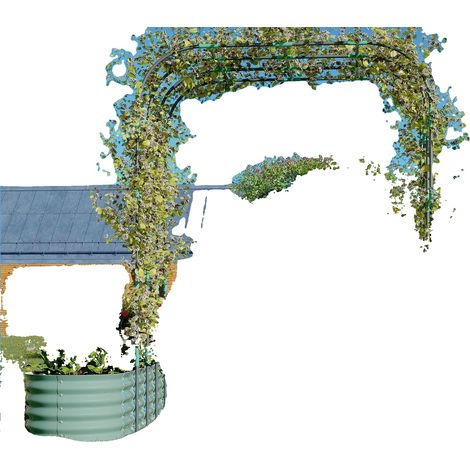 Jardin surélevé, treillis vertical de 245 cm de hauteur, construction en métal, drainage par le bas ouvert, comprend des clips pour plantes, supporte les plantes grimpantes (1/5)