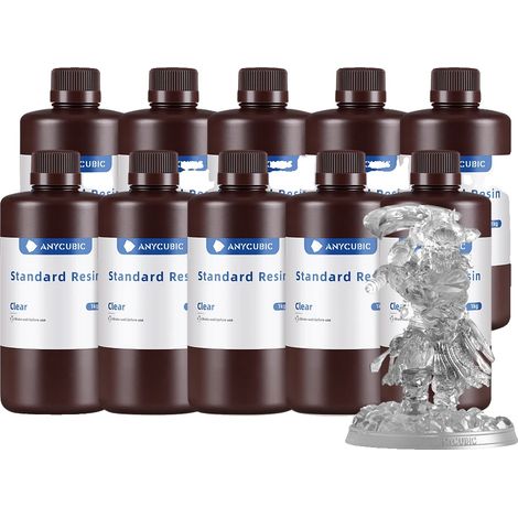 Resina per stampa 3D, alta precisione, polimerizzazione rapida, 10 kg trasparente (1/2)