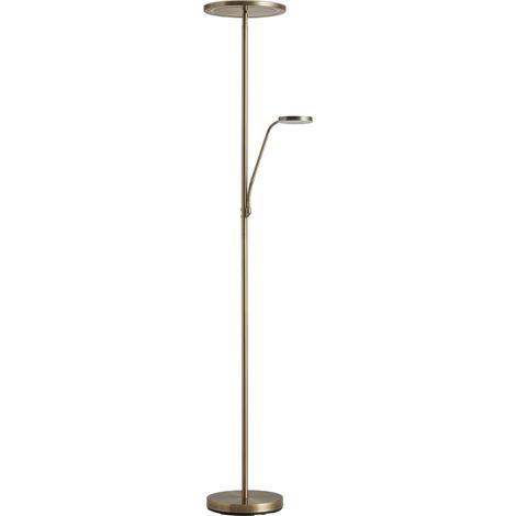 Lámpara de pie ARO dorada LED 40W+7W