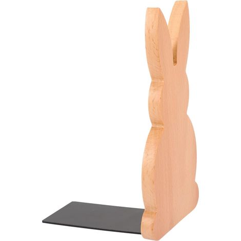 Serrage-Livres Lapin en Bois, Cale-Livre Beige, pour Bureau (1/5)