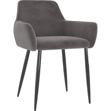 Maison Exclusive - Esszimmerstühle 4 Stk. Dunkelgrau Samt (1/5)
