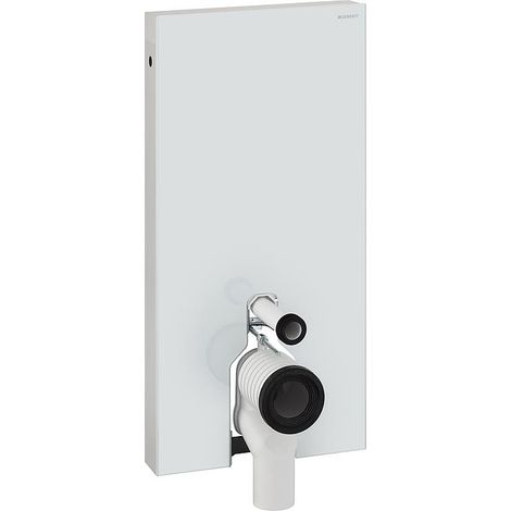 Module Geberite Sanitaire Monolithe pour WC 101cm, blanc, entourage alu brossé