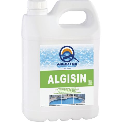 Quimicamp Algisin - Algicide non moussant pour l'assainissement de l'eau des piscines, spas, etc. - 5 litres