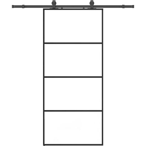 Maison Exclusive - Schiebetür mit Beschlag Schwarz 90x205 cm ESG-