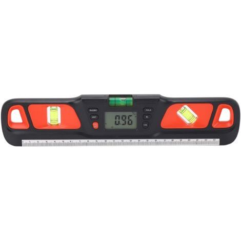 Nivel digital multifuncional con pantalla LCD, alta precisión, transportador e inclinómetro, indicador de ángulo rojo. (1/5)