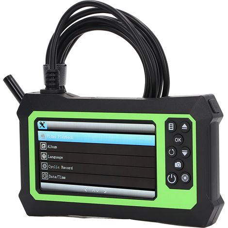 Endoskop mit 8-mm-Objektiv, 4,3-Zoll-LCD-Bildschirm, wasserdichter IP67-Endoskopkamera für Inspektionszwecke, 2 m Reichweite, grün (1/5)