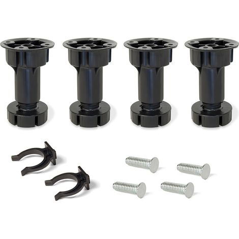 4er-Set Möbelfüße mit Boden H 100 mm (98–115 mm) - EMUCA - 3999517 (1/4)