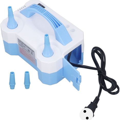 Tragbare elektrische Ballonpumpe mit zwei Düsen, schnelles Aufblasen für Partydekorationen, blau, EU-Stecker 220–240 V (1/5)