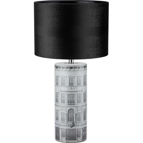 Markslojd ICHI Lampe de table 1 gris clair avec abat-jour rond noir (1/3)