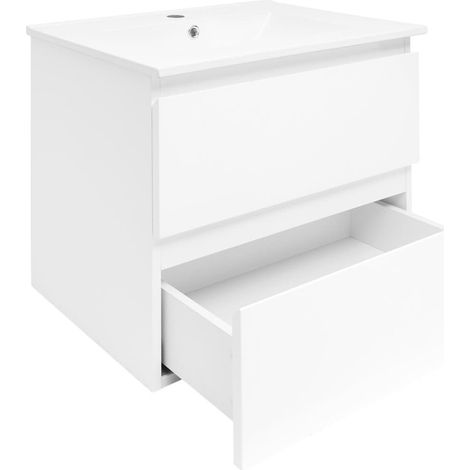Ensemble meuble avec vasque - SAT - B-Way - 59 × 50 × 45 - Blanc