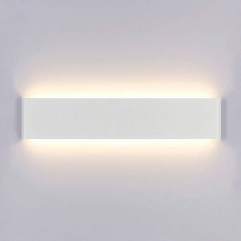Aplique de pared LED de interior de 14 W y 3000 K, lámpara de pared moderna de acrílico blanco cálido, 220 V CA, para dormitorio, sala de estar, escalera, pasillo, 40 cm (1/2)