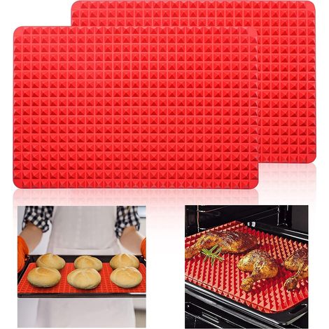 2 Tapis de Cuisson Pyramidaux en Silicone - Surface Texturée pour Cuisson Aérée et Dorure Uniforme (1/5)