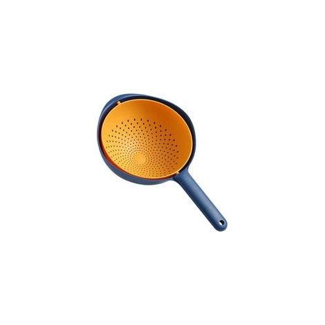 Colador de cocina de doble capa para frutas y verduras - Azul - 1 unidad - Crezuo
