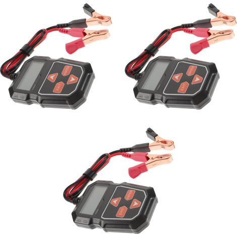 Probador de baterías de coche de 3 piezas, color negro, herramienta de diagnóstico fiable de 12 V (1/2)