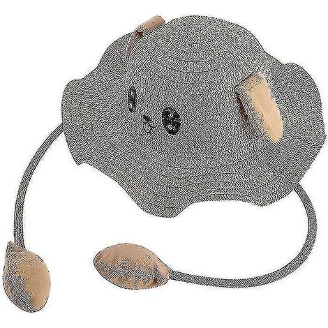 Chapeau d'été lapin pour enfants avec oreilles mobiles-pale pink