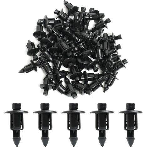 XEPHO 50 Pièces Rivet en Plastique 6mm Vélo Carénage Garniture Panneau Fixations Pinces, Clips de Fixation, Clips de Carénage pour Yamaha, Kawasaki, Suzuki