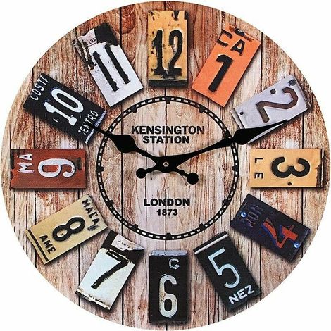 royaluxe - Horloge Murale Bois, 12'' Horloge Murale Geante, Horloge Vintage, Horloge Murale Design Moderne, Grande Horloge Murale, Silencieuse Pendule Murale, Decoration Chambre, Deco Maison, Deco Mur (1/5)