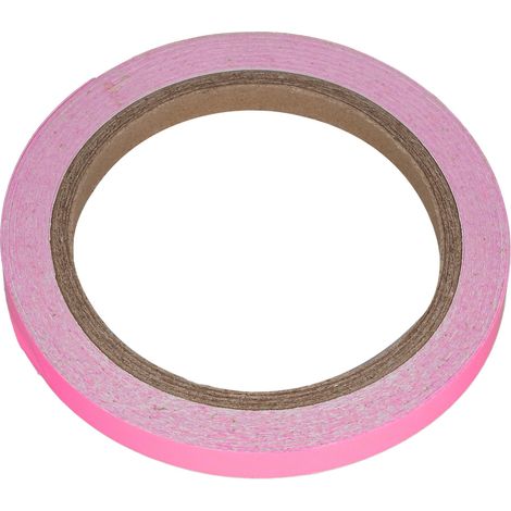 Ruban fluorescent phosphorescent de 10 m de long, rechargeable sous lumière UV, pour murs lisses et escaliers. Largeur : 20 mm (0,79 po). Couleur : rose. (1/5)