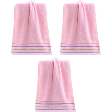 3 serviettes de bain 33 x 73 cm, coton pur, absorbantes et douces, pour salle de bain, cuisine, spa et voyage (1/5)