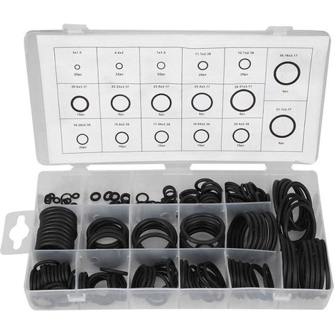222 Pcs En Caoutchouc O Ring Set D'étanchéité Assort Set Kit O-Ring Rondelle Assortiment Kit pour Automobile Ingénierie Machines Hydraulique Plomberie Rondelle Joint (1/4)