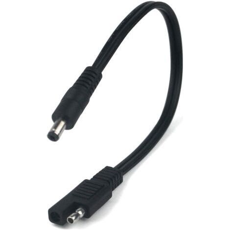 Câble Adaptateur SAE vers DC 5.5x2.1mm Mâle 18AWG 30cm pour Panneaux Solaires, Batteries 12V, Voitures, Camping Cars (1/5)